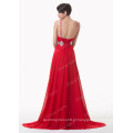 Grace Karin Backless Com Sequins De Pavimento Com Comprimento De Vestido De Noiva Vermelho Longo CL6184